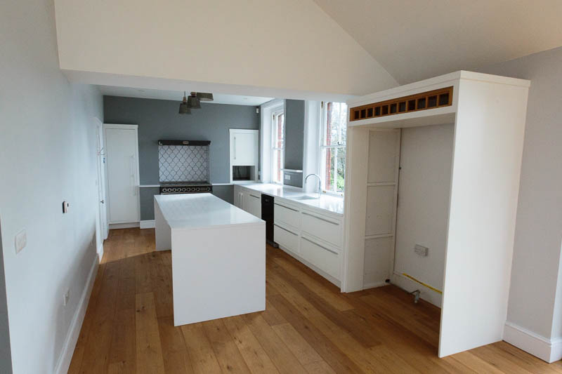 Harvey Jones Used Kitchen with Kitchen Units Island and SIlestone