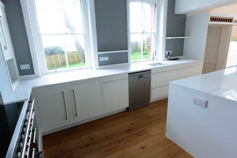 Harvey Jones Used Kitchen with Kitchen Units Island and SIlestone