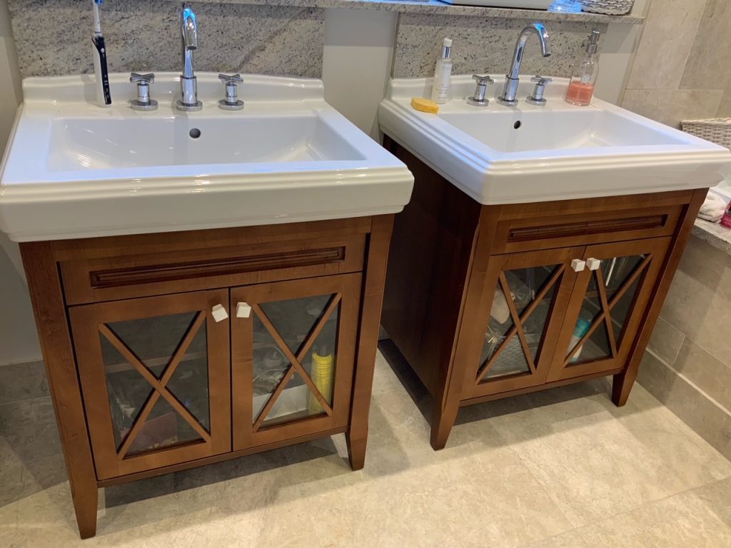 1 x Bespoke Vanity Units with Villeroy and Boch Sinks and Taps Used