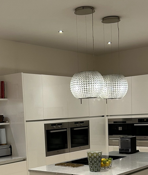 2 x Elica Evolution Celestial Illuminated Glass Extractor Fan Used