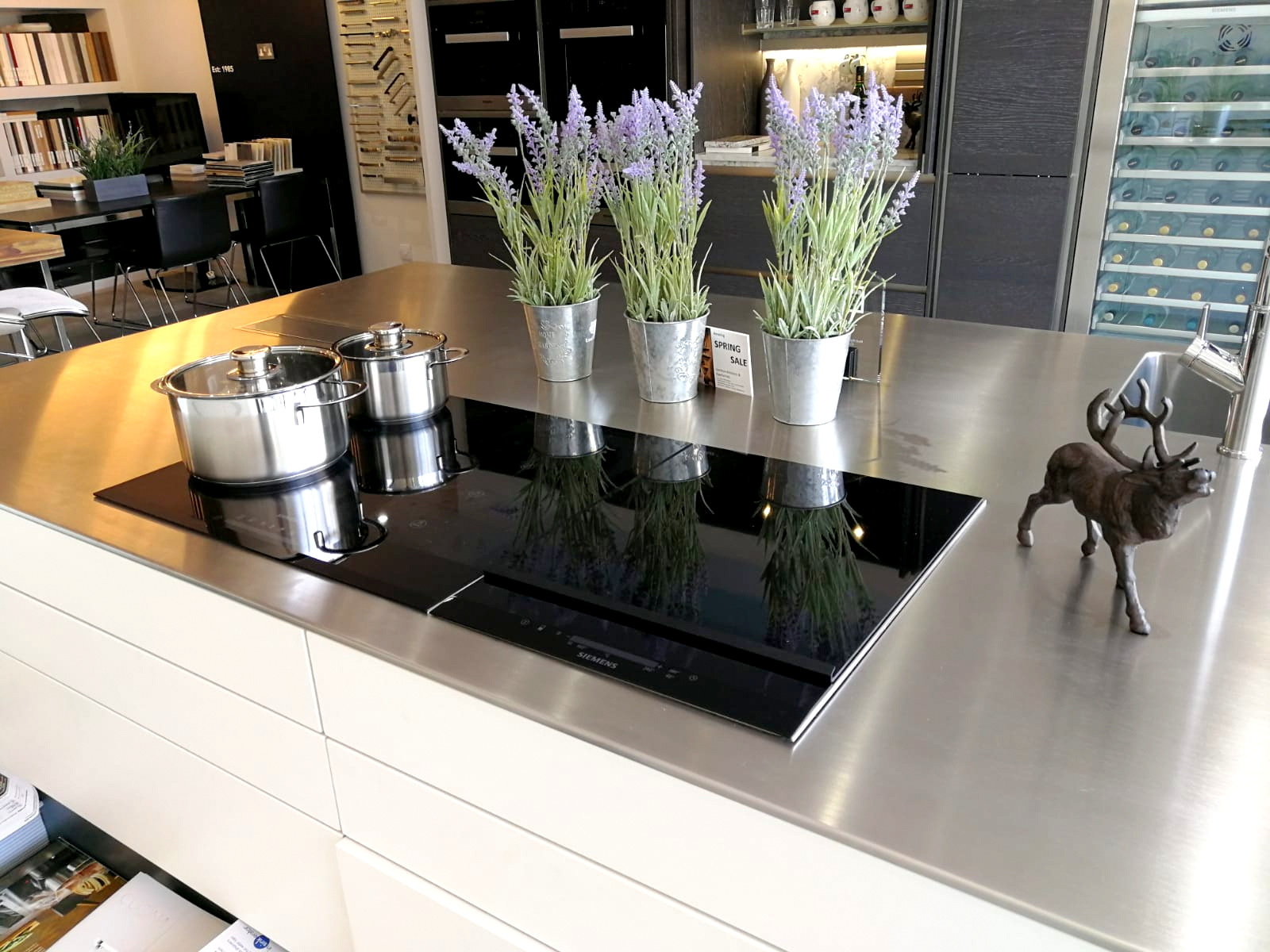 Ex Display Island with Stainless Worktops The Used Kitchen Company