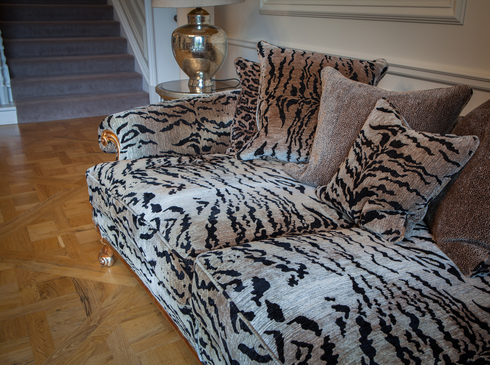 Duresta Wolfgang Animal Print Sofa with Matching Scatter Cushions The