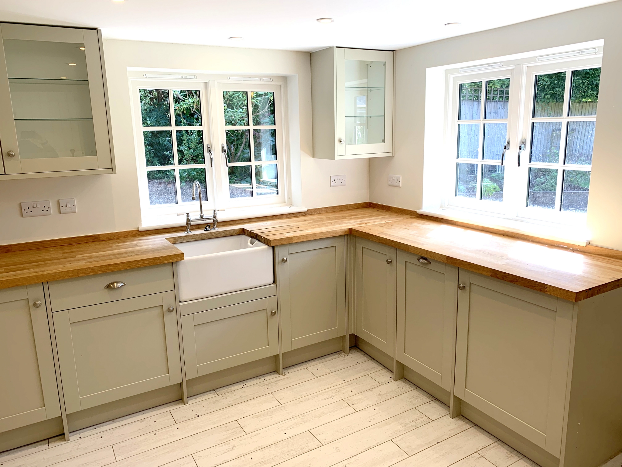 Painted Kitchen, Worktops, Seating Area and Appliances Used